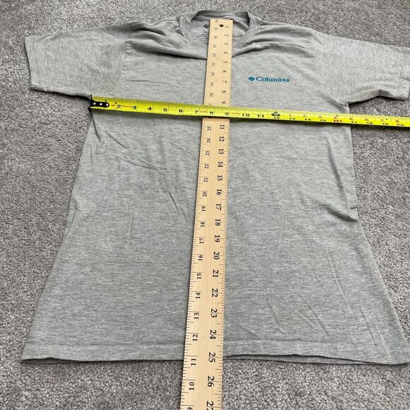Columbia Graphic T-Shirt Men Small Gray Crew Neck Short Sleeve Cotton Casual Tee - Picture 6 of 12